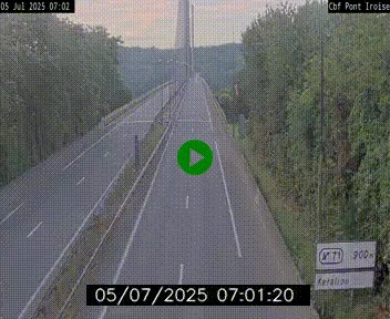Webcam sur la N165 après le Pont de l'Iroise, à l'entrée de Brest
