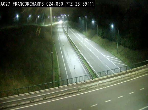 Webcam E42 (A27) dans les Ardennes à Francorchamps, à proximité du circuit de Spa. Vue orientée vers Liège