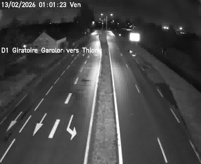 Webcam de surveillance sur D1 (France) à Ennery, cadrée vers Thionville, proposant une information routière utile aux déplacements quotidiens.