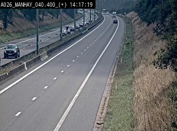 Webcam autoroute A26/E25 à hauteur de Manhay, avant la jonction avec la N651 en direction de Luxembourg - BK 40.4