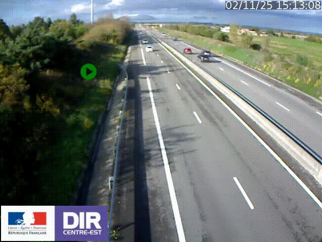 Webcam sur le contournement de Valence, sur la Nationale 7, à la jonction avec la N532, caméra orientée vers Grenoble