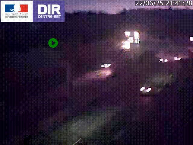 Caméra de circulation routière sur le boulevard périphérique Laurent Bonnevay de Lyon (D383) à hauteur de Bron, avant la jonction avec l'A43. Vue orientée vers l'échangeur