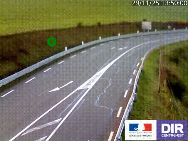 Webcam sur le col Pin Bouchain, vue orientée vers Roanne, en provenance de Lyon sur la nationale 7 (N7)