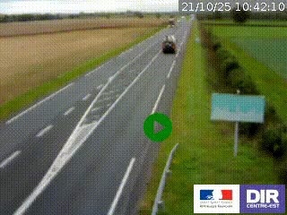 Webcam routière sur la RN7 à hauteur de Toulon-sur-Allier, entre Moulins et Vichy