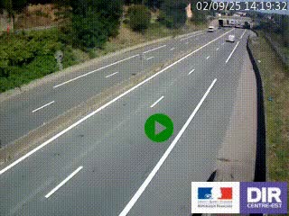 Caméra autoroutière sur l'A47 à hauteur de Givors, a proximité de Lyon. La webcam est orientée vers Lyon