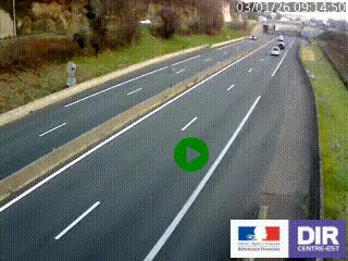 Caméra autoroutière sur l'A47 à hauteur de Givors, a proximité de Lyon. La webcam est orientée vers Lyon