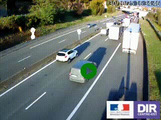 Caméra autoroutière sur l'A47 à hauteur de Givors, a proximité de Lyon. La webcam est orientée vers Lyon