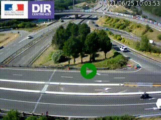 Webcam traffic à Grenoble-sud sur l'autoroute A480. Vue orientée vers l'entrée et la sortie de Grenoble