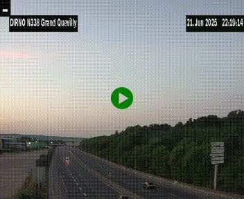 Webcam routière sur N338 à hauteur de Grand-Quevilly en périphérie de Rouen. Vue orientée vers Rouen