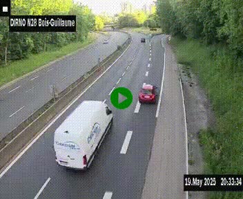 Webcam routière à hauteur de Bois-Guillaume en périphérie de Rouen. Vue orientée vers Rouen