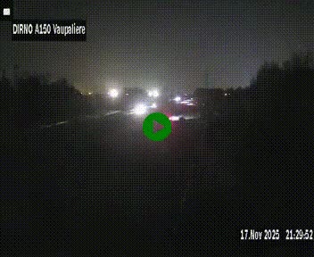 Webcam autoroute A150 à hauteur de La Vaupalière en périphérie de Rouen. Vue orientée vers Rouen
