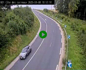 Webcam en haut de la Côte des Carreaux sur la N31 à Avesnes-en-Bray. Vue orientée vers Rouen