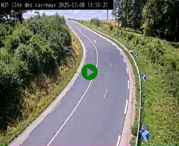Webcam en haut de la Côte des Carreaux sur la N31 à Avesnes-en-Bray. Vue orientée vers Rouen