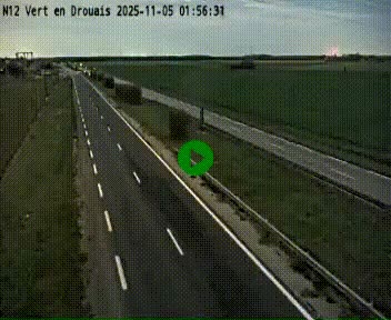 Webcam à hauteur de Vert-en-Drouais sur la N12, en périphérie de Dreux. Vue orientée vers Alençon