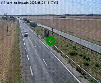 Webcam à hauteur de Vert-en-Drouais sur la N12, en périphérie de Dreux. Vue orientée vers Alençon