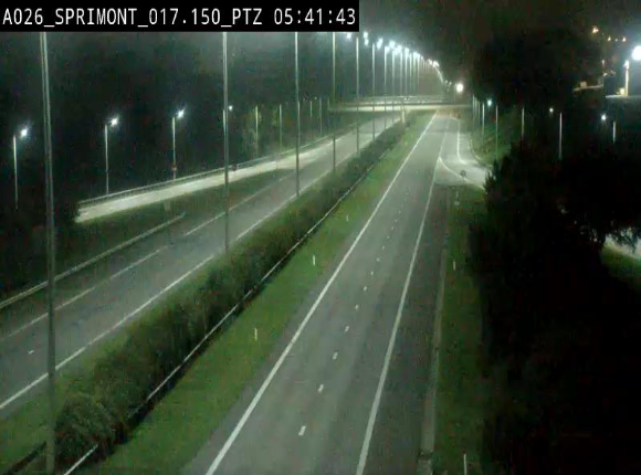 Webcam A26 (E25) à Sprimont, sur l'autoroute entre Liège et Arlon. Vue orientée vers le Luxembourg
