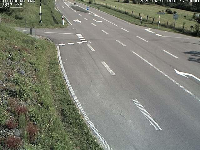 Webcam sur la RD164 à Tilleux. Vue orientée vers Neufchâteau