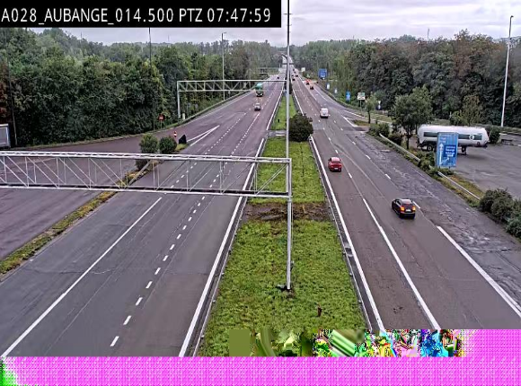 Webcam autoroute Belgique - Aubange - A28 direction Arlon - BK 14