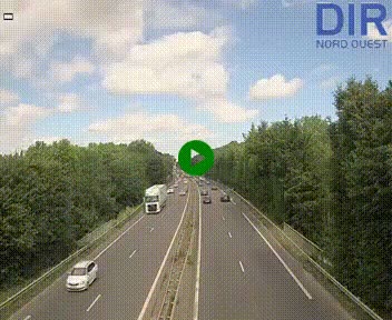 Webcam sur le périphérique de Caen (N814) à l'est de la ville, à Mondeville hauteur de la sortie 2, Presqu'île-Rives de l'Orne, au bout de l'autoroute A13