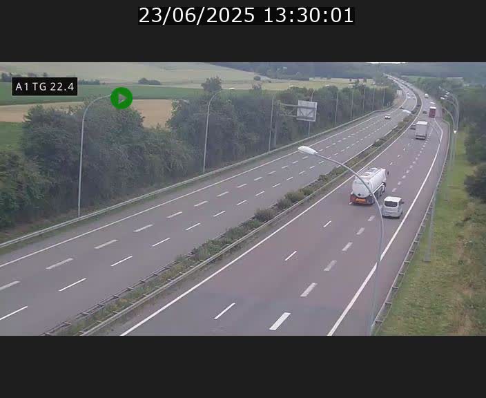 Traffic live webcam Luxembourg Flaxweiler - A1 direction Luxembourg - BK 22.4