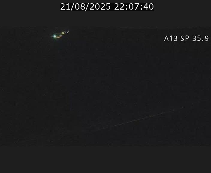 Webcam trafic sur A13 à l'entrée ouest du tunnel Markusbierg à Remerschen. Vue orientée vers Mondorf-les-Bains.