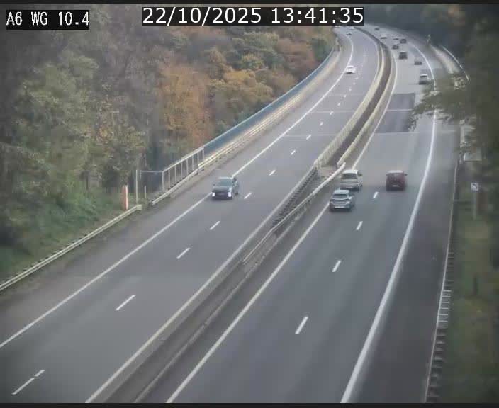 Traffic live webcam Luxembourg Mamer - A6 - BK 10.4 - direction Luxembourg/France/Allemagne