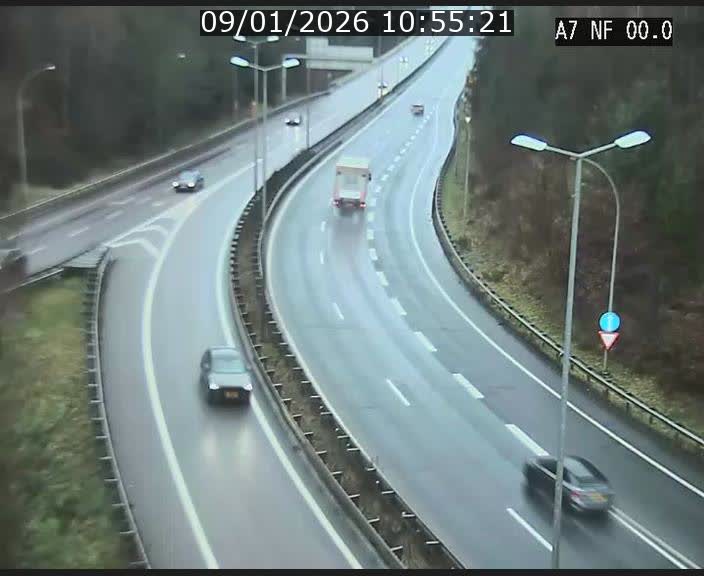 Caméra autoroute Luxembourg A7 - Echangeur A1/A7 Grünewald direction Tunnel Stafelter