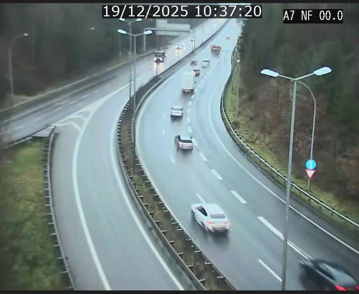 Caméra autoroute Luxembourg A7 - Echangeur A1/A7 Grünewald direction Tunnel Stafelter