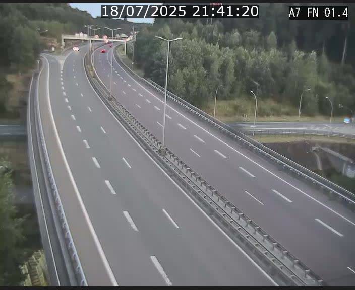 Caméra autoroute Luxembourg A7 - Tunnel Stafelter - direction Echangeur Grünewald