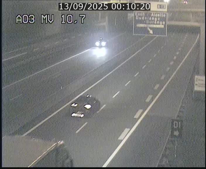 Traffic live webcam Luxembourg Croix de Bettembourg - A3 - BK 10.7 - direction France