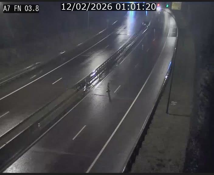 Caméra autoroute Luxembourg A7 - Passage à gibier Rëngelbour - direction Tunnel Stafelter