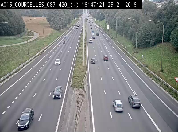 Webcam autoroute Belgique - Viesville - E42 direction Mons - BK 84.35
