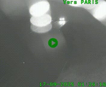Caméra routière sur l'autoroute A20 au nord de Limoges, à la jonction avec la N520. Vue orientée vers Paris