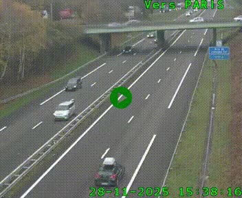 Caméra routière sur l'autoroute A20 au nord de Limoges, à la jonction avec la N520. Vue orientée vers Paris