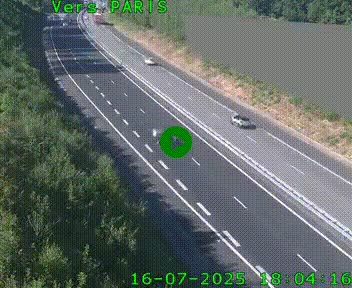 Caméra routière sur l'autoroute A20 à Saint-Pardoux-l'Ortigier, à la jonction avec l'A89. Vue orientée vers Paris