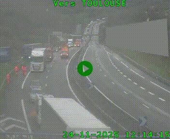 Caméra routière sur l'autoroute A20 à Noailles, en périphérie de Brive-la-Gaillarde. Vue orientée vers Toulouse