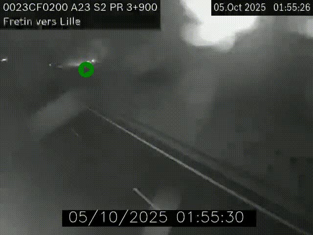 Webcam autoroute A23 à hauteur de Fretin. Vue orientée vers Lille