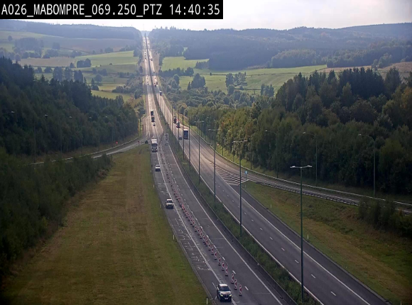 Webcam E25 (A26) à Mabompré. Vue orientée vers Liège