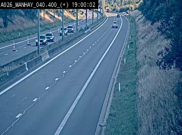 Webcam autoroute A26/E25 à hauteur de Manhay, avant la jonction avec la N651 en direction de Luxembourg - BK 40.4