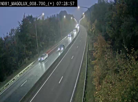 Webcam sur la N81 (E411) à hauteur de la jonction avec la N883. Vue orientée vers Longwy