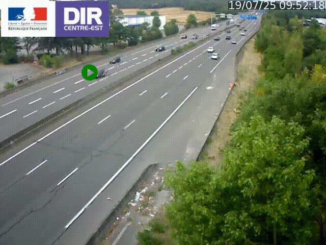 Caméra de circulation à Saint-Priest à la jonction entre l'A43 et l'A46 en direction de Marseille