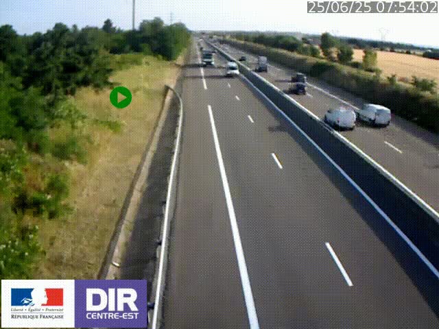 Webcam sur le contournement de Valence, sur la Nationale 7, à la jonction avec la N532, caméra orientée vers Grenoble