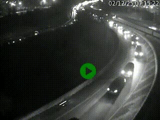 Caméra autoroute à la jonction entre l'A7 et la D301 (Boulevard urbain Sud de Lyon) à Feyzin, au sud de Lyon. Vue orientée vers Mions