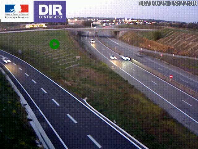 Webcam sur le contournement de Valence, sur la Nationale 7, caméra orientée vers Lyon