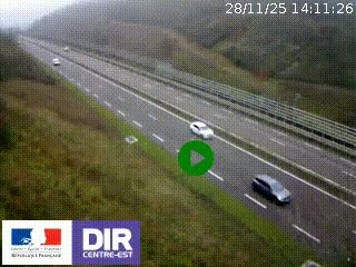Webcam au niveau du col de Bois Clair à hauteur de Cluny sur la N79. Vue orientée vers Mâcon