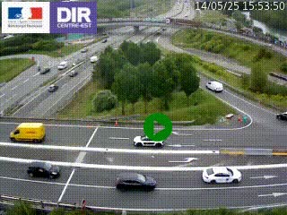 Webcam traffic à Grenoble-sud sur l'autoroute A480. Vue orientée vers l'entrée et la sortie de Grenoble