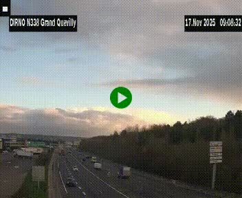 Webcam routière sur N338 à hauteur de Grand-Quevilly en périphérie de Rouen. Vue orientée vers Rouen