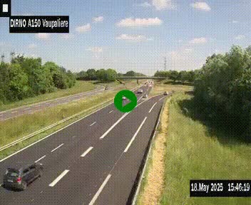 Webcam autoroute A150 à hauteur de La Vaupalière en périphérie de Rouen. Vue orientée vers Rouen