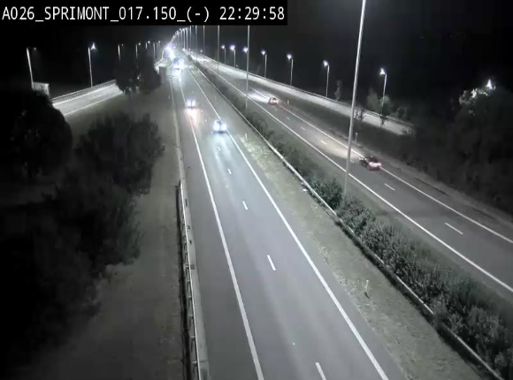 Webcam E25 (A26) à hauteur de Sprimont en direction de Liège et en provenance de Bastogne