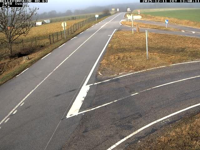Webcam à Bellefontaine dans les Vosges à 552 mètres d'altitude sur la D63, à la jonction avec la D20A